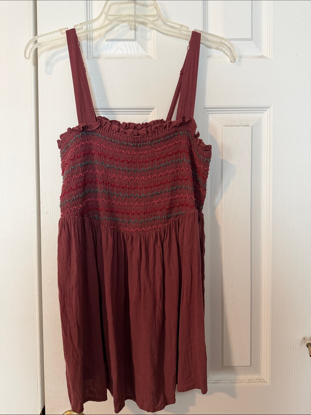 torrid Burgundy Smocked Babydoll Tank Top